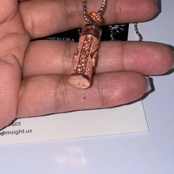 14k Rose gold Vermeil Custom-Made Urn Pendant – Handmade Elegance – Ash Holder